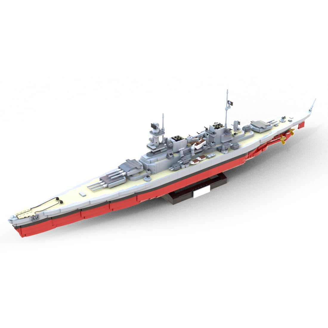 MOC Klemmbausteine Kriegsschiff Modell, 2422 Teile 1/300 Militärisches Seekriegsschiff Technik Schiff Set