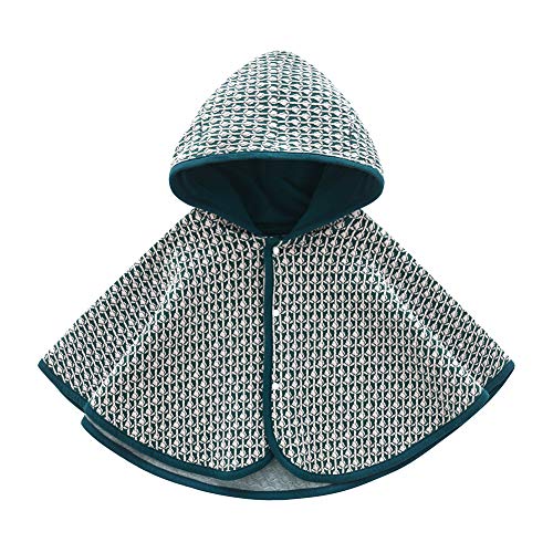 Asudaro Manteau de Cape pour Bébé Garçon Filles, Cape Hiver Chaud Unisexe bébé Enfants Tout-Petits Capuche Cape Veste à Capuche Automne et Hiver, Doux et Confortable, Vert foncé