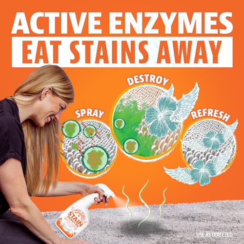 Image of ANGRY ORANGE Cat Urine Odor Eliminator & Stain Remover, Pet Stain Enzyme Cleaner Spray for Dog & Cat Pee - Fresh Scent - 32 oz