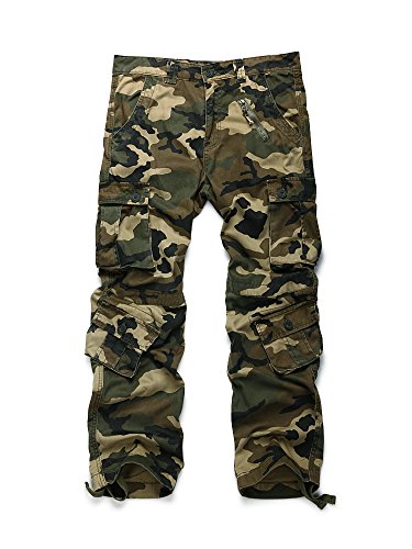 Raroauf Work Cargo Pants Womens Cotton Casual Military Combat Tactical Pants,Rip-Stop Outdoor Hiking Trousers Camo N US 14