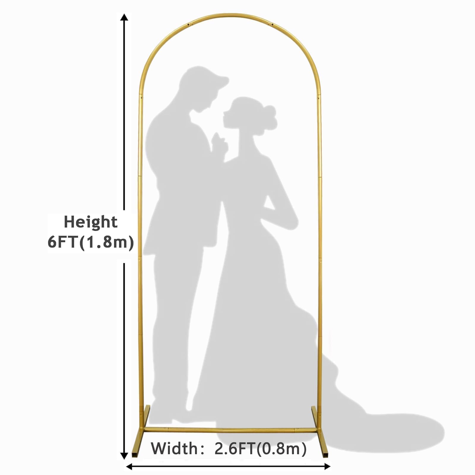 1,8 m per arco di nozze, supporto per feste, fiocchi di nozze per cerimonia, supporto per palloncini, decorazione per feste di compleanno, cornice per porta dorata