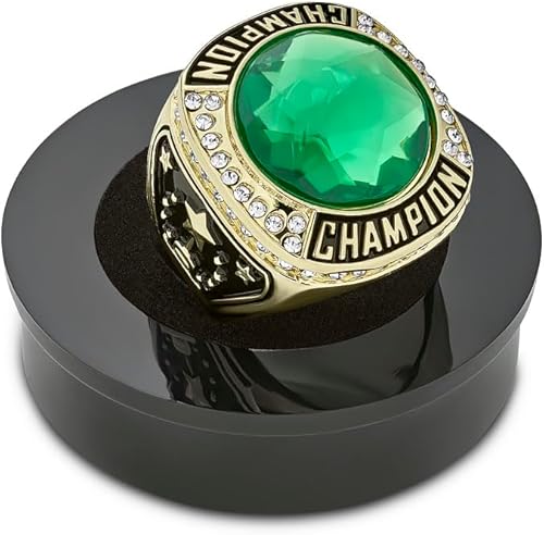 Express Medals Anillos de campeón de color dorado con varias piedras centrales sintéticas para regalo de trofeo, anillo de campeonato, torneo ganador
