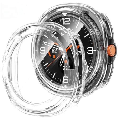 Image of VEMIGON Hard PC Case Compatible with Samsung Galaxy Watch 8 Classic 46mm 2025 Screen Protector, High Sensitive Protective Face Cover with Bumper Built-in Tempered Glass Film - (46mm Clear)