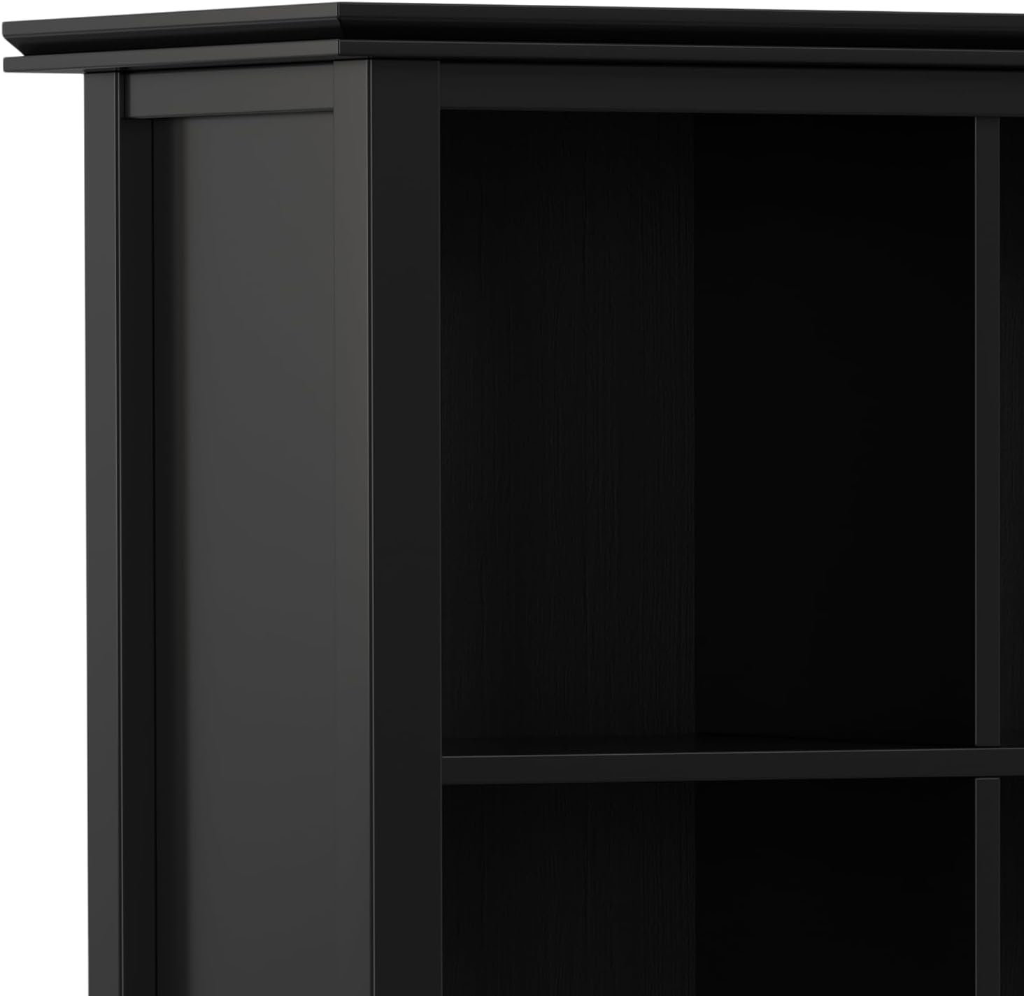 SIMPLIHOME Artisan Bookcase - 45 inch Tall 9-Cube Solid Wood Cube Organizer in Black, Transitional Storage Bookcase for Living Room, Study Room or Office with Fixed Shelves and Tapered Legs