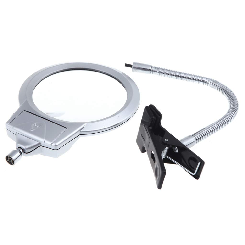 Lupa LED Clip de Metal Manguera Lupa Estudiante Personas Mayores Lámpara de Lectura Lupa de Escritorio Amplificador Industrial Luz Inspección