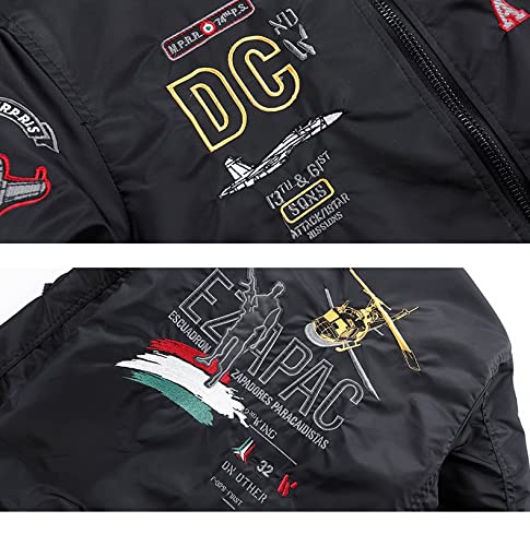 Amazon.co.jp: 空軍パイロットジャケット男性用春と秋新しい航空機刺繍 