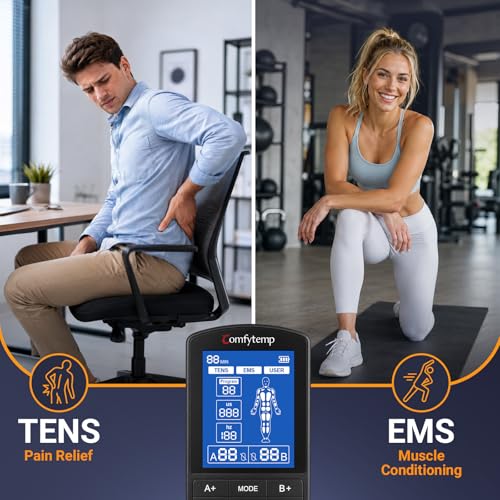 Comfytemp 4 Outputs TENS Unit for Cover Multiple Parts, TENS Unit Muscle Stimulator with Customizable User Mode & 19 Modes, FSA HSA Eligible, Pain Relief & Massage for Back, Shoulder, Neck, Sciatica - Image 6