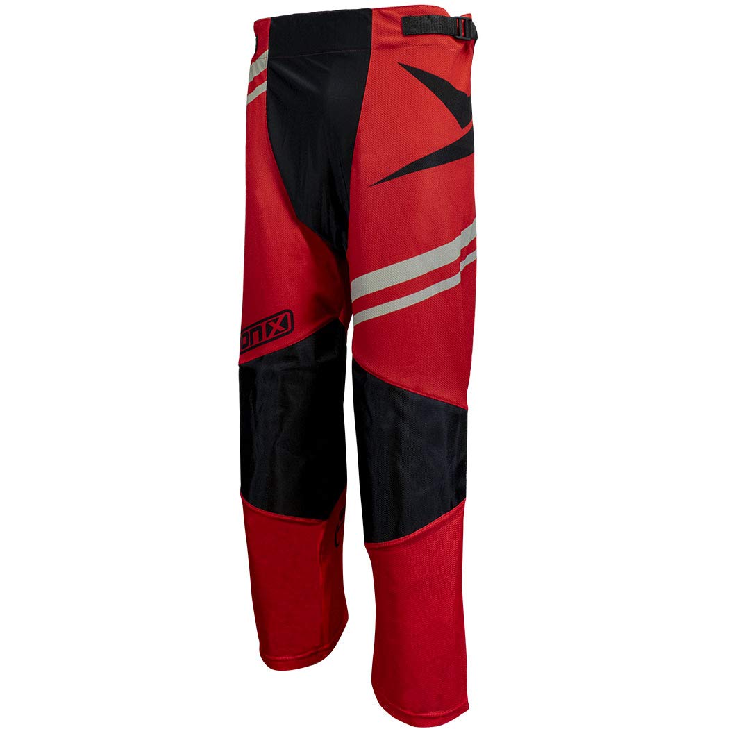 TronX Venom Inline Hockey Pants (Red/Silver - JR L/XL)