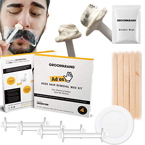 Groomarang Nose Hair Wax | Nose Waxing for Men & Women | Includes Nose Waxing Kit + Hair Threading Shaving Device for Beard Eyebrow Shaping Groomarang Nose Hair Wax | Nose Waxing for Men & Women | Includes Nose Waxing Kit + Hair Threading Shaving Device for Beard Eyebrow Shaping
