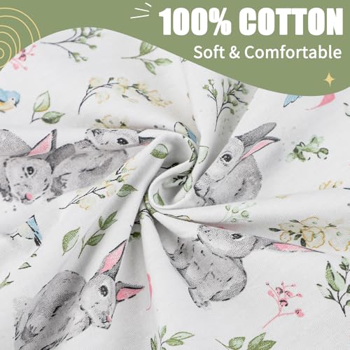 Image of Baby Lounger Cover for Boys Girls, Reversible Baby Nest Cover, Adjustable Baby Lounger Replaceable Cover for Infant Newborn, Portable and Machine Washable, Cotton Green Rabbit Cover