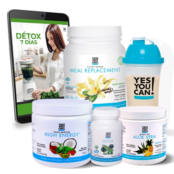 Yes You Can! Detox Plus Kit (Meal Replacement Vegan Vanilla, Aloe Vera Mango