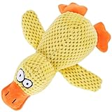Tamu style Calming Yellow Duck Dog Toy – 11 Inch, Plush, Squeaky, Silly Face, Composite Fabric, Embroidered Eyes for Small and Medium Dogs