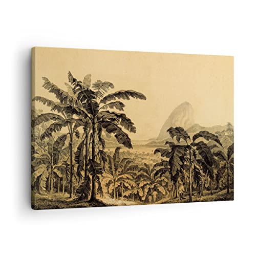 Tableaux décoratifs muraux palmiers motif horizontal pour maison moderne