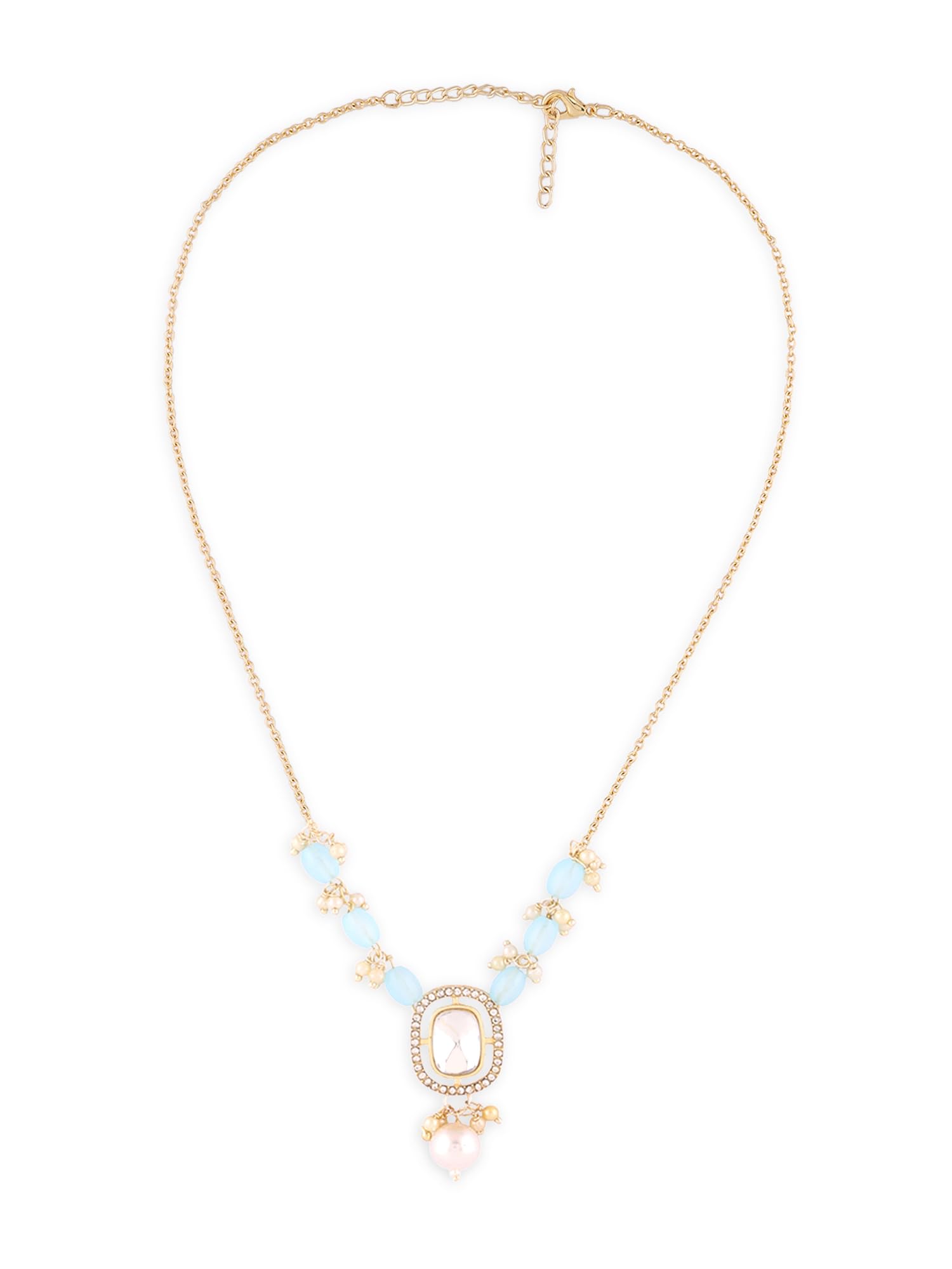ZAVERI PEARLS Turquoise Blue Austrian Diamonds & Stones Pearl Drop Embellished Necklace For Women-ZPFK16732 (B0CL2CKCQB) Amazon Price History, Amazon Price Tracker