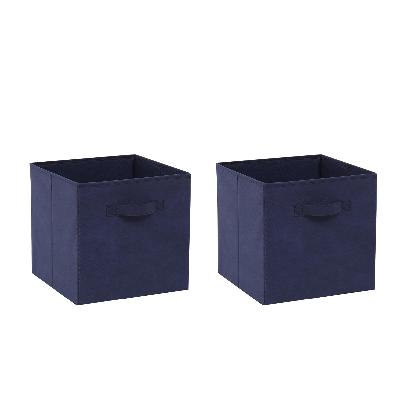 Foldable Storage Cubes Boxes Pack of 10 with Handle for Home Organization, Fabric Wardrobe Storage Box Organizer Basket Bins for Clothes Toys Towels, Collapsible&Durable Dark Blue 33x38x33cm — view 23