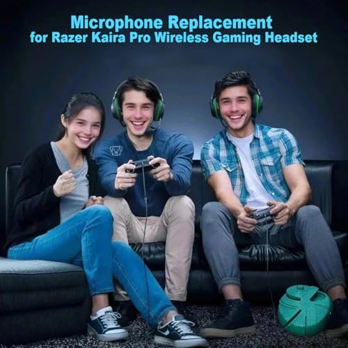 Image of Microphone Replacement for Razer Kaira Pro Wireless Gaming Headset, 3.5mm Omnidirectional Detachable Game Boom Microphone with Foam Works on Xbox One, Xbox Series X & S, PS5, PS4, PC, Mac