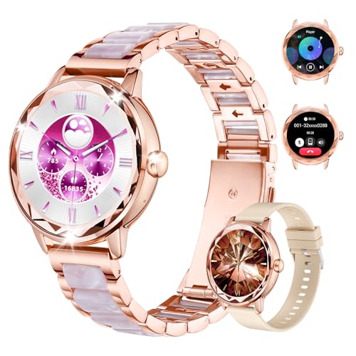 Migliori smartwatch eleganti per donne (classifica 2023) Homailida Smartwatch Donna, 1,2' Orologio Fitness con Effettua/Risposta Chiamate, 100+ Sportive Fitness Tracker, Fisiologia Femminile Notifiche, Impermeabil IP67 Smart Watch per Android iOS