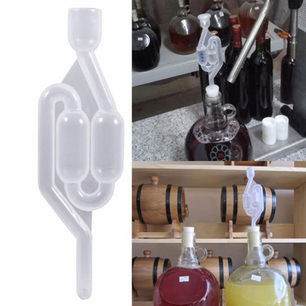 Kiuiom Tubes De Fermentation,Airlock Bubbler,Bonde De Fermentation,Fermentation Airlock 3PC Barboteur Fermentation pour Fabrication de Vin de Bière à Domicile Bubbler avec Couvercle