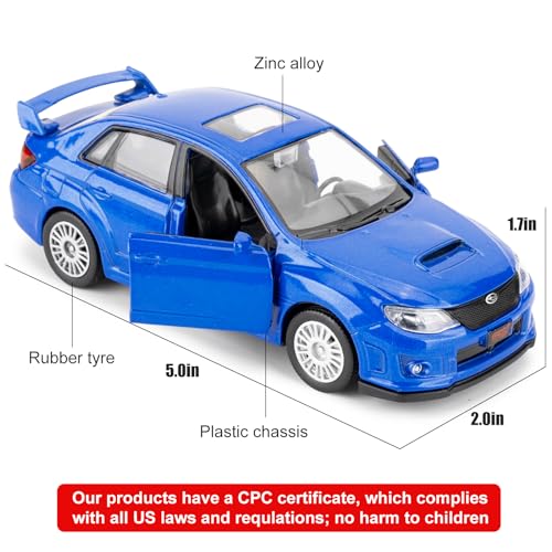 Modelo de coche escala 1:36 Subaru WRX STI2010 azul miniatura 2