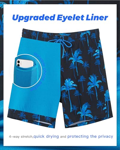 SURF CUZ 9" Mens Swim Trunks with Compression Liner Bathing Suits 2 in 1 Stretch Zipper Pockets Quick Dry4