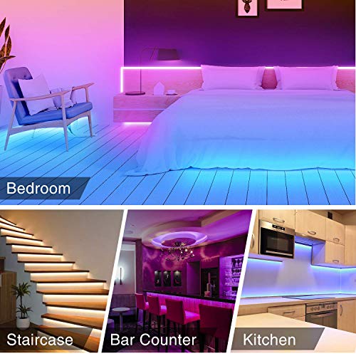 Smart LED Strip Lights Gosund Smart Tape Light Works with Alexa Google Home16.4feet, APP Control, Sync with Music, 5050 RGB Color Changing Lights for Bedroom, TV, Kitchen, Bar, Party (1pcs)