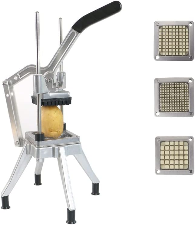 MEGHNA Cortador de papas fritas de acero inoxidable, cortador de papas y picador de verduras, cortadora de papas para cocina comercial y doméstica