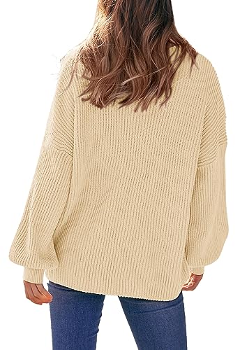 Image of PRETTYGARDEN Womens Sweaters Spring 2026 Oversized Chunky Knitted Pullover Sweater Casual Long Sleeve Crewneck Cute Sweaters