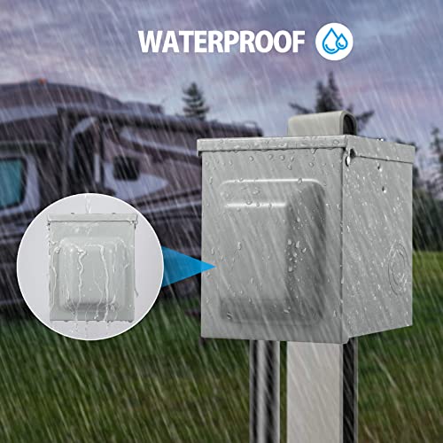Yukilyn Rv 50 Amp Power Outlet Box 125/250Volt Nema 14-50R Weatherproof Outdoor Electrical Receptacle Rv Power Receptacle Panel Plug For Rv Camper Travel Trailer Motorhome Electric Car Generator #TOP3