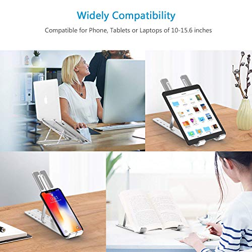 Image of YOYOW Smart Multipurpose Foldable Laptop Table with Cup Holder, Study Table, Bed Table, Breakfast Table, Foldable and Portable /Ergonomic & Rounded Edges /Non-Slip (silvar)