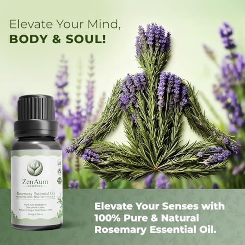 Image of 100% Pure Rosemary Essential Oil | Stimulates Hair & Mental Clarity | Scalp Nourishment, Focus & Relaxation | FDA Approved | Diffuser & Massage Use - 15ml - Pack of 2
