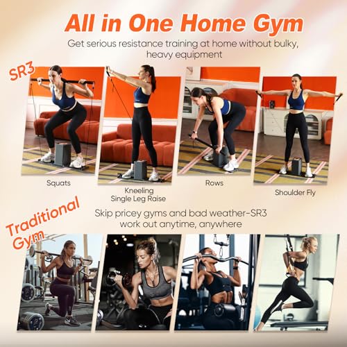 Image of SR3 PRO Smart Home Gym Equipment, Foldable Home Gym for Small Spaces, Portable Full Body Workout Machine with Up to 180lbs Dynamic Resistance