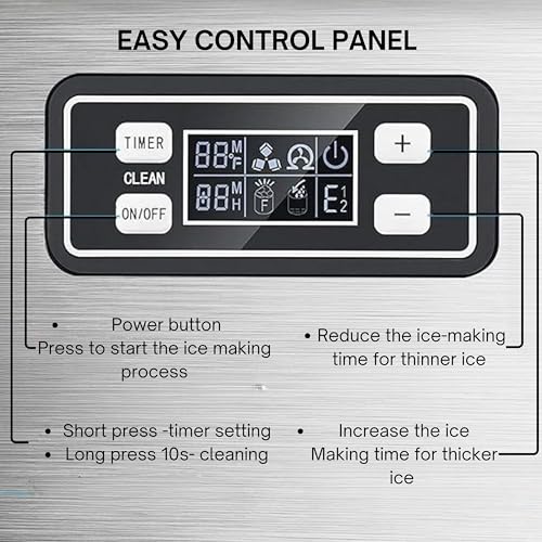 Image of Kilig C45 Commercial Clear Ice Maker Machine, 45 KG /Day Capacity, Self Cleaning Function, Self Timer Function,15kg Storage, 64 Ice Pieces / 11-20 Minutes - for Offices, Cafes, Restaurants and Bars