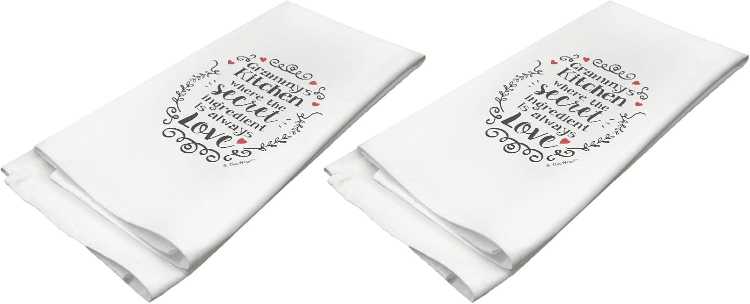 Grammy Presents Grammys Kitchen The Secret Ingredient is Love Mothers Day Decor 2 Pack Tea Towels
