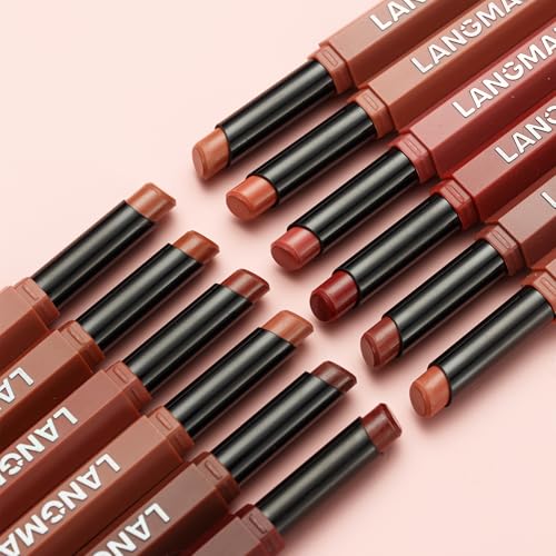 Image of 6PCS Velvet Matte Lipstick Set - Nude Brown, Mocha & Rosewood Shades - Soft Blur Full Coverage Lip Color Collection - Lightweight Long Lasting Creamy Matte Lip Makeup Kit for Everyday & Glam Looks