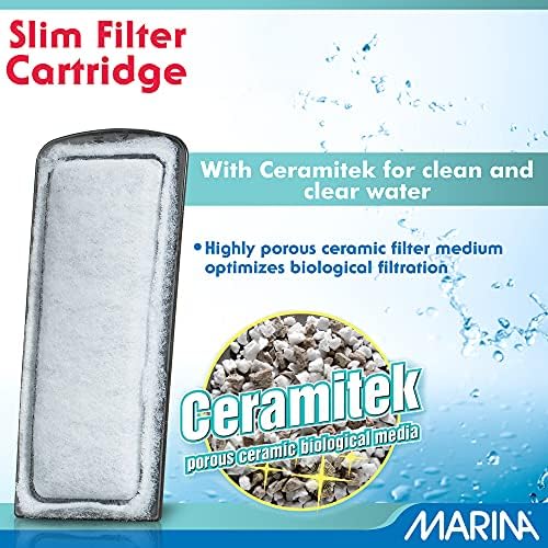 Marina A291 Slim Filter Carbon Plus Ceramic Cartridge, 3-Count, White - 3