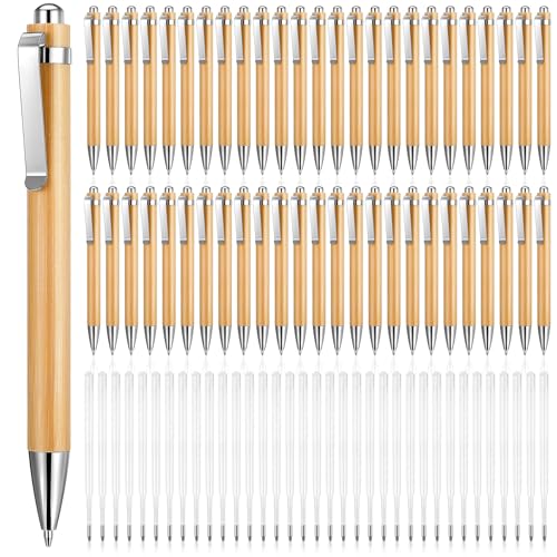 10 Best Bamboo Pens That Every Eco-Friendly Writer Needs 7 Cobee 50 Pcs Bamboo Retractable Ballpoint Pens Set