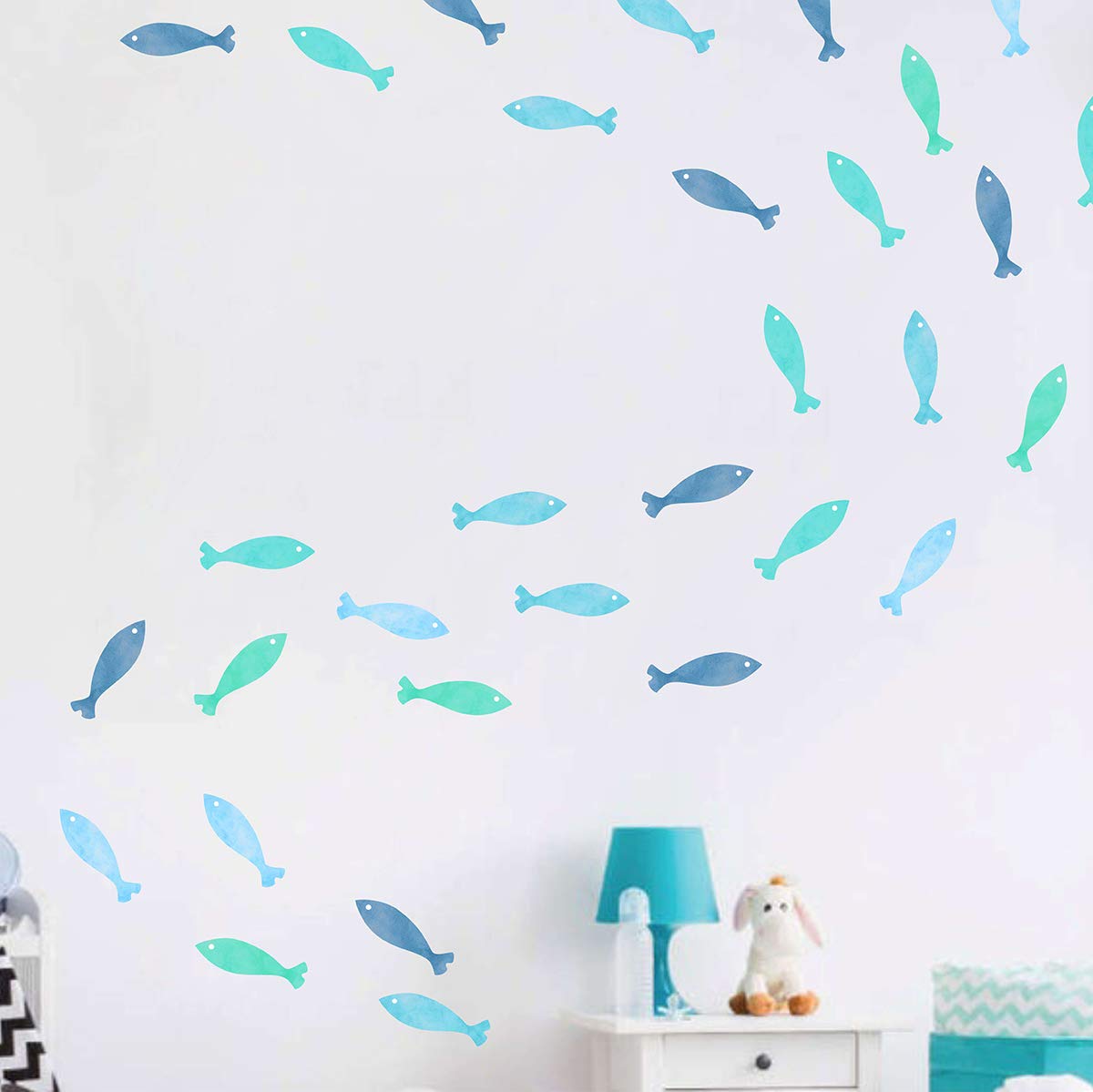 Calcomanías de pared de peces océano pegatinas de pared para niños, calcomanías de pared extraíbles para despegar y pegar, decoración de habitación de guardería para niños