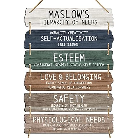 Therapy Motivational Wooden Decor Rustic Positive Quotes Wall Decor Hierarchy of Needs Wood Signs Counsellor Modern Office Decor Social Worker Wood Hanging for Living Room Home Classroom Decoration Cover