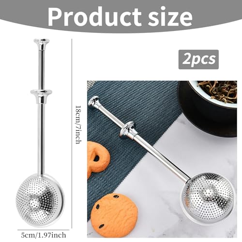 2 Stück Teesieb,Teaballs,Tee für Tea Losen,Sieb mit Edelstahl,Matcha Teeei Teefilter Teezange,aus Teebeutel set Strainer,für zum Tasse Kaffeesieb,für Teezangen Einmachtrichter Loose Lustig Tee-ei