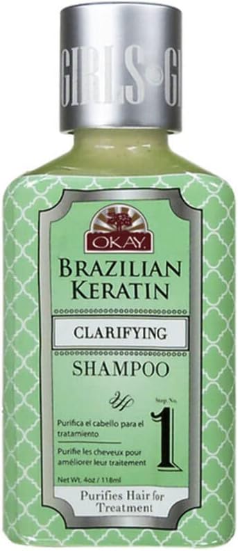 Brazilian Keratin Clarifying Shampoo Cleans And Purifies Hair Leaves Hair Nourished, Smooth And Shiny For All Hair Types&Textures Made In USA 4oz
