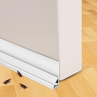 Door Draft Stopper Single, Under Door Draft Blocker Insulator Door Sweep Weather Stripping Noise Stopper Strong Door Bottom Seal Dust and Noise ( White)