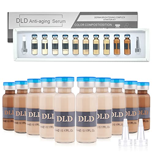 BB Facial Glow Starter Kit Pigment Serum Treatment DLD Anti-Aging Serum Pigmente Set für Micro-Nedling Hautbehandlung 10 Fläschchen 5ml Niacinamide und Peptide zur Aufhellung des Hauttons Foundation