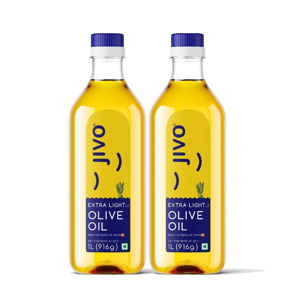 Jivo Extra Light Daily Cooking Olive Oil 1 Ltr (Pack of 2) | Rich Quality Healthy Cooking Oil for Indian Cuisine, Ideal for Frying, Roasting, and Baking (B07WSJ45Q4) Amazon Price History, Amazon Price Tracker