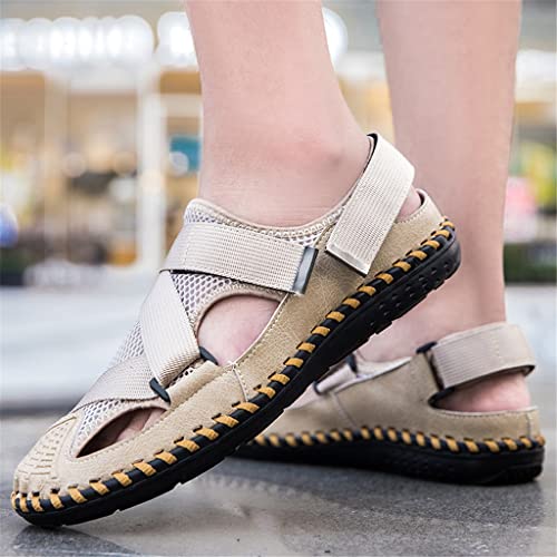 Fashion Casual Beach Men Shoes Leather Sandals Plus Size Men(D,44 Code)2