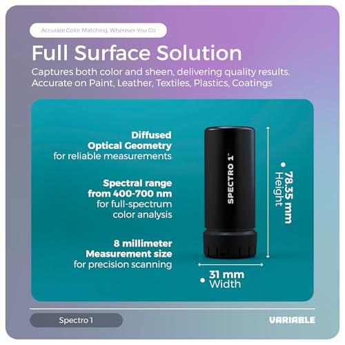 Image of Spectro 1 Mobile Spectrophotometer with Dock & Security Kit, Paint Color Matching Tool and Color Reader, Portable Colorimeter Spectrometer Color Sensor & Paint Scanner Device for Prints & Coatings