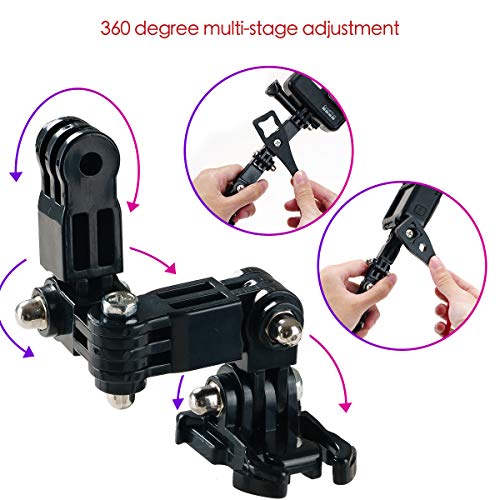 PROVO Kamera Helm Halterung Zubehör Kit, Actionkamera-Zubehör für von Erweiterungszubehör Action Kamera, für Action-Kamera kompatibel mit GoPro 8/7/6/5/4 - Image 5