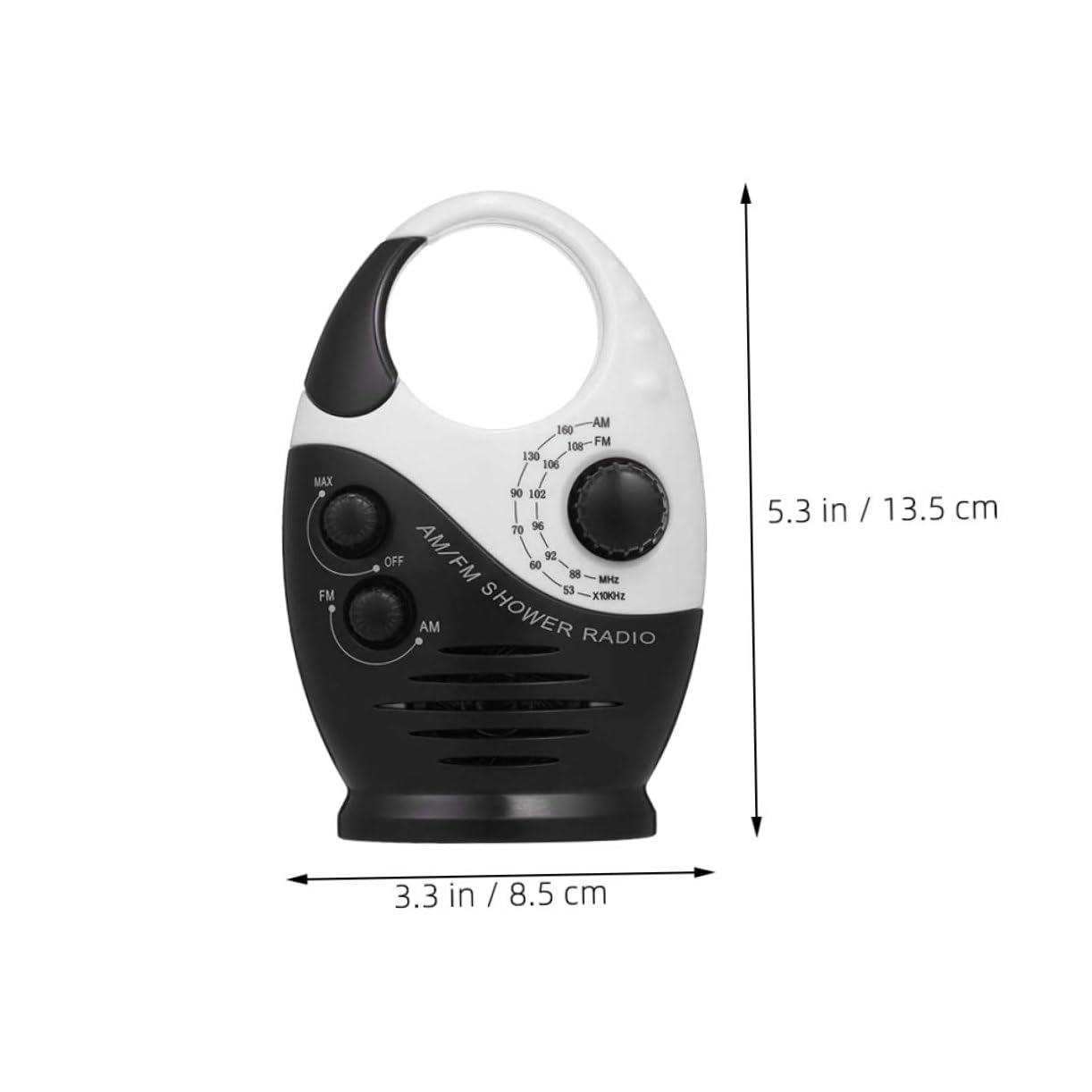 Homoyoyo Radio de Ducha Resistente con Soporte Am/FM, Volumen Ajustable y Gancho de Plástico para Baño y Actividades al Aire Libre