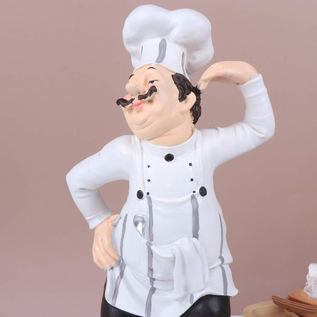 Statua Chef in Resina Ornamento Chef per Cucina Decorazione da Tavolo per Casa Ristorante
