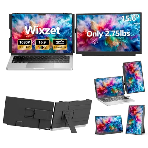 Image of Laptop Screen Extender, 15.6 inch FHD 1080P IPS Laptop Monitor Extender for 13 inch - 17.3 inch Laptops, Detachable & 4-in-1 Modes Dual Monitor, Plug-Play Travel Monitor for Wins /Mac /Dex /Chrome