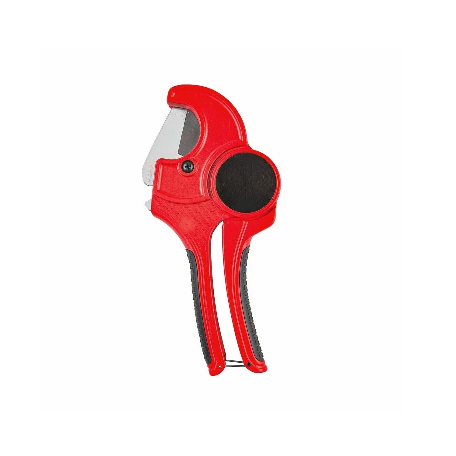 Tijera para cortar tubo de PVC de 42 mm, diseño ergonómico, acero inoxidable, ideal para trabajos de plomería y jardinería.